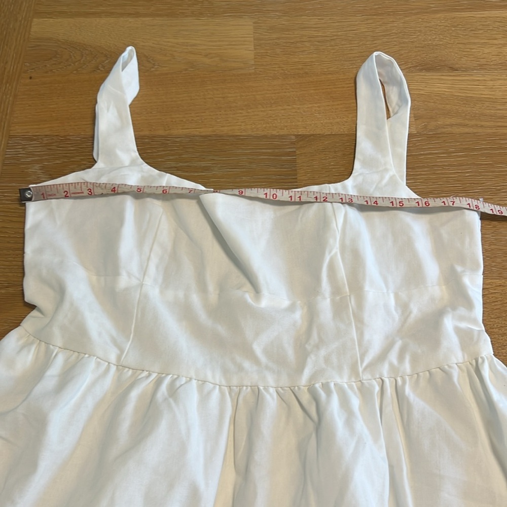 Women’s Midi Dress in White - Classic Sleeveless Summer Dress - Picture 8 of 9